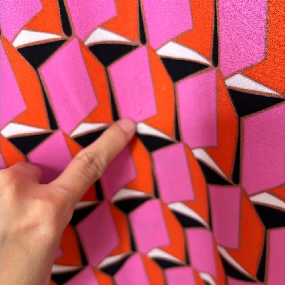 M1 DVF Diane Von Furstenberg Geo Print Mini‎ Dress Barbiecore Women 0 Coquette - Picture 4 of 7